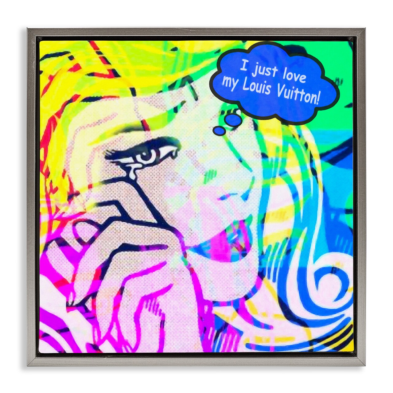 Stupell Industries Pop Comic Style Glam Framed Floater Canvas Wall Art Design by Graffi*tee Studios